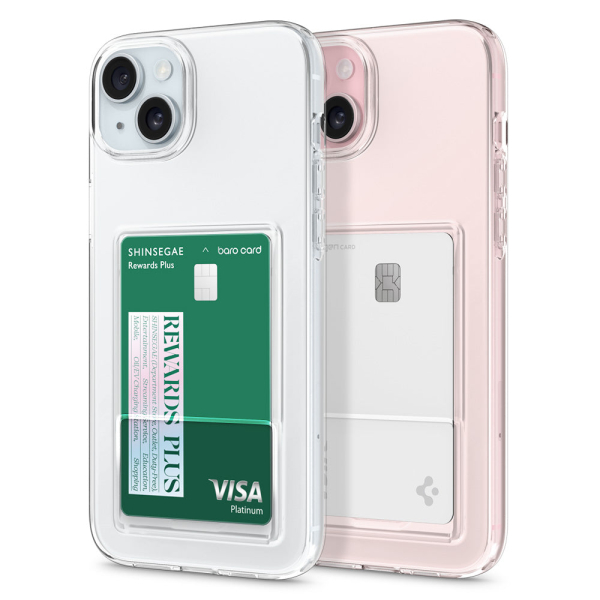 spigen iPhone 15 Plus Card Case Crystal Slot - Crystal Clear