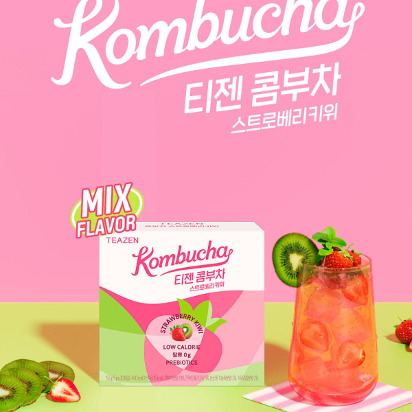 TEAZEN Kombucha Strawberry Kiwi 5g*30sticks [2024 NEW]