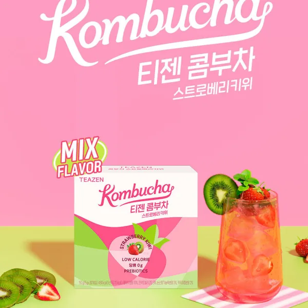 TEAZEN Kombucha Strawberry Kiwi 5g*30sticks [2024 NEW]