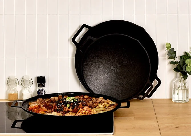 Sisem Cast Iron Meat Grill Pan Induction Griddle Pan - Image 6