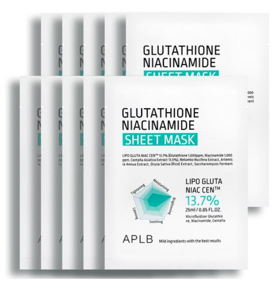 APLB Glutathione Niacinamide Sheet Mask 25ml*10pack