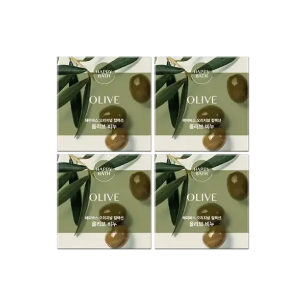 HAPPY BATH Original Collection No 132 Olive Bar Soap 90g x 4ea
