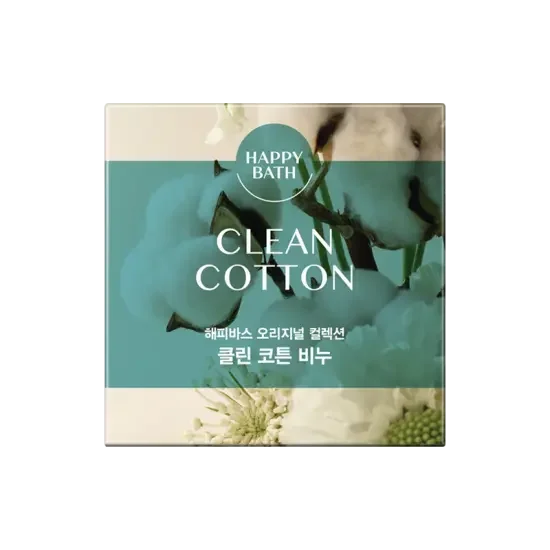 HAPPY BATH Original Collection No 358 Clean Cotton BAR SOAP 90g x 4ea - Image 2