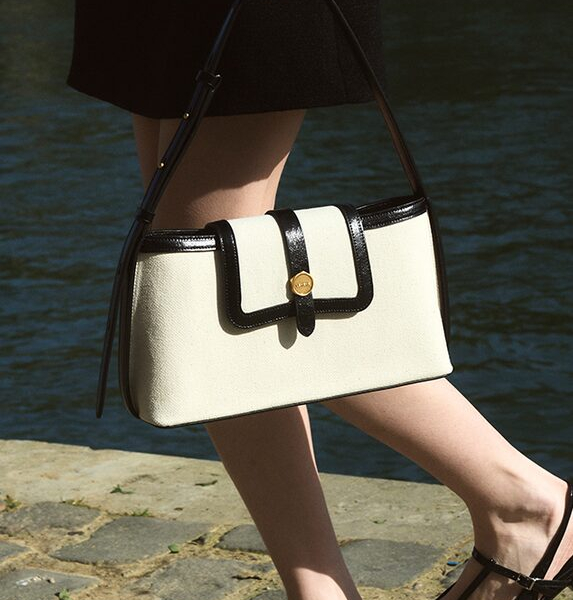 LEMEME Sac Etang Canvas Ivory Red