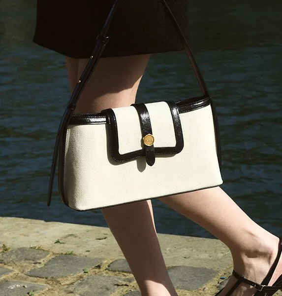 LEMEME Sac Etang Canvas Ivory Red