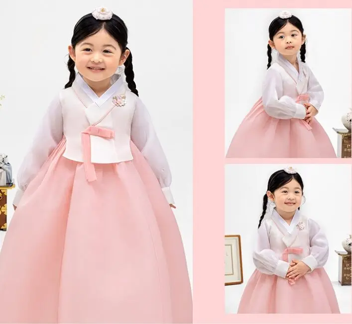 Female Sleeve Lace Girls' Children's Hanbok Set AW159
