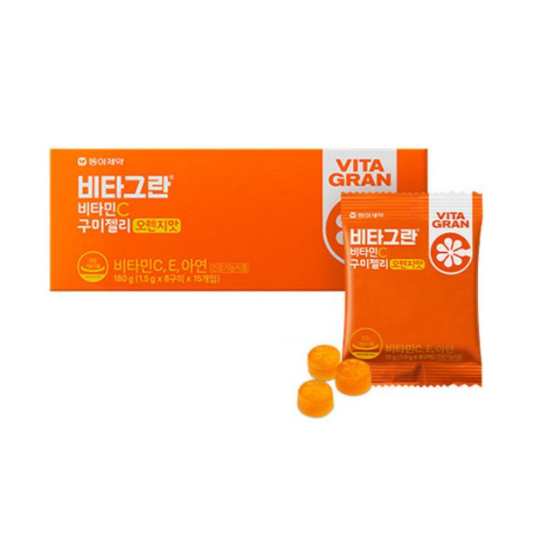 DONG-A FARM VitaGran Vitamin C Gummy Jelly Orange Flavor 1.5g*8Gummy*15pack 180g