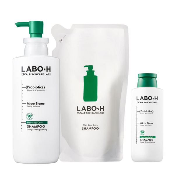 LABO.H Hair Loss Relief Scalp Strengthening Shampoo 400ml+Refill 400ml+Extra gift 180ml