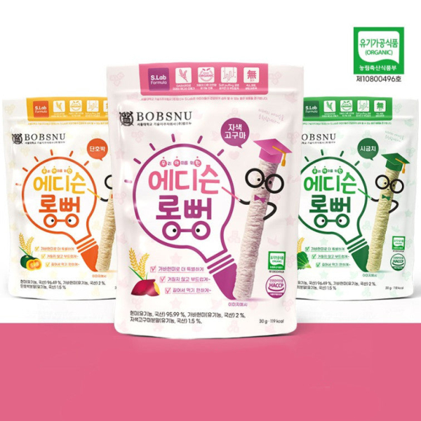 BOBSNU Edison Long-Pung Organic Brown Rice Cookies 30g*2pack