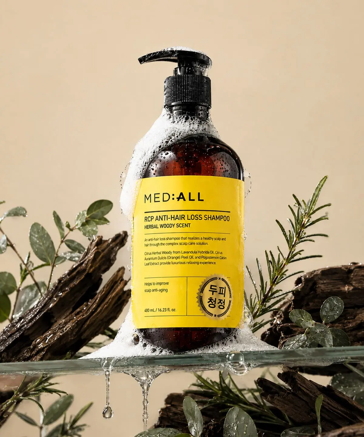MED:ALL RCP Anti-Hair Loss Shampoo (Herbal Woody Scent) 480ml