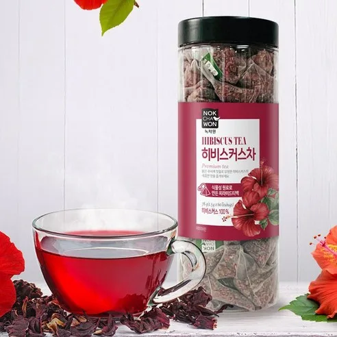 NOK CHA WON Hibiscus Tea 60 Tea Bags (Pyramid Type) Flower Healthier Tea - Image 2