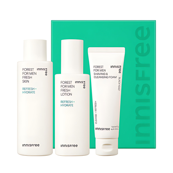 innisfree Forest for Men Fresh Skin Lotion Set+Shaving & Cleansing Foam