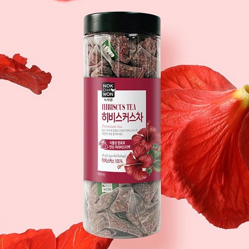 NOK CHA WON Hibiscus Tea 60 Tea Bags (Pyramid Type) Flower Healthier Tea