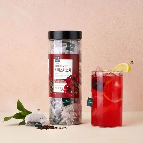 NOK CHA WON Hibiscus Tea 60 Tea Bags (Pyramid Type) Flower Healthier Tea - Image 3