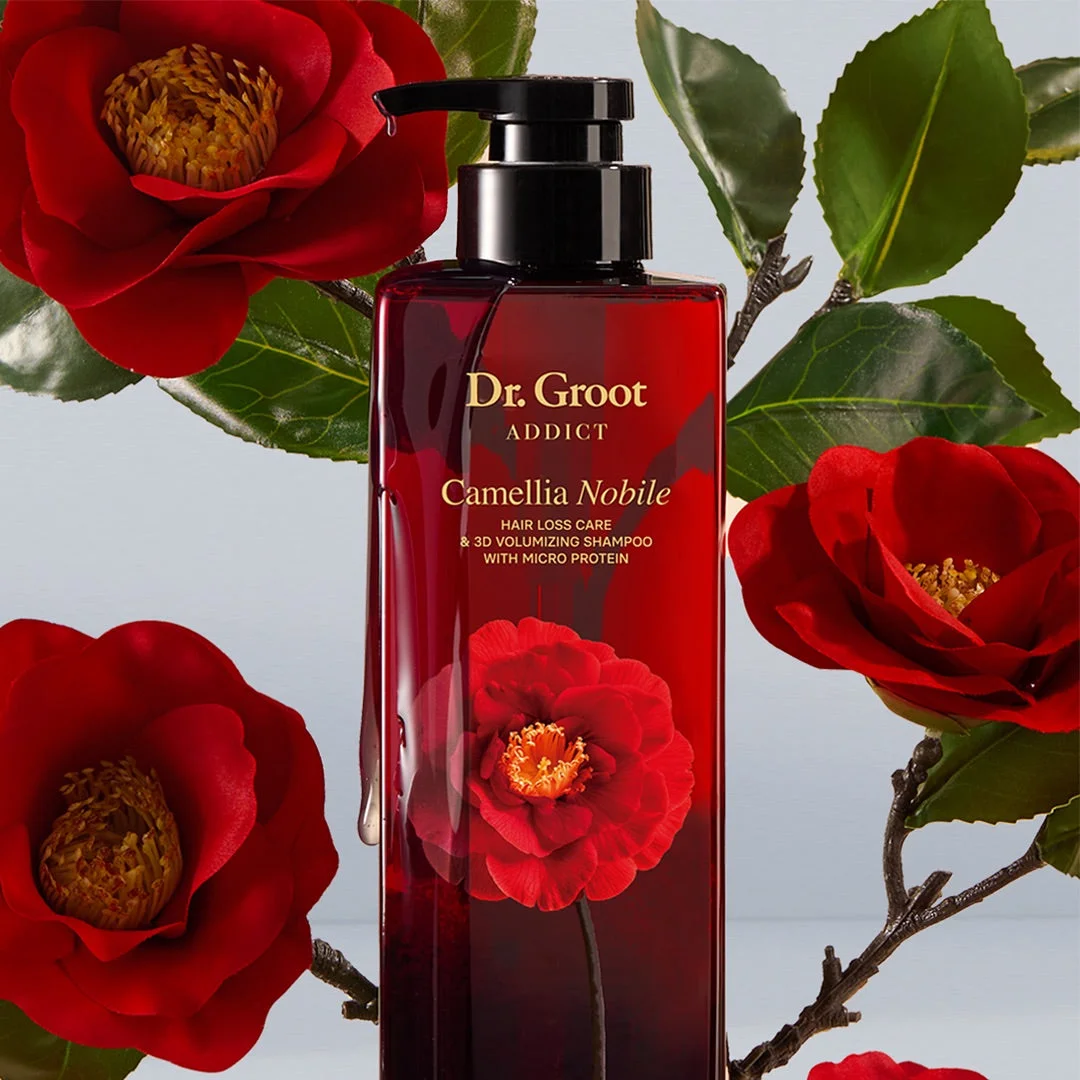 Dr. Groot Addict Camellia Nobile Hair Loss Care & 3D Volumizing Shampoo with Micro Protein 680ml - Image 2