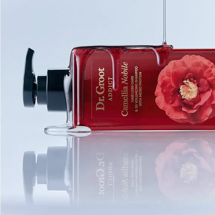 Dr. Groot Addict Camellia Nobile Hair Loss Care & 3D Volumizing Shampoo with Micro Protein 680ml - Image 4