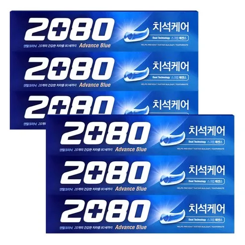 2080 Tartar Care Advanced Blue Toothpaste 160g x 6ea