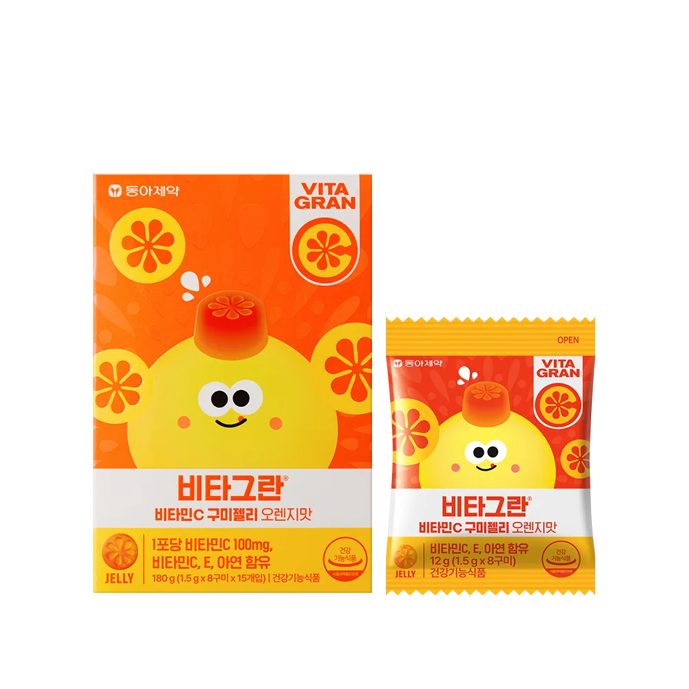 DONG-A FARM VitaGran Vitamin C Gummy Jelly Orange Flavor 180g