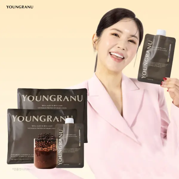 YOUNGRANU Protein Fit Cocoa Shake  7 Sachets × 2 Packs
