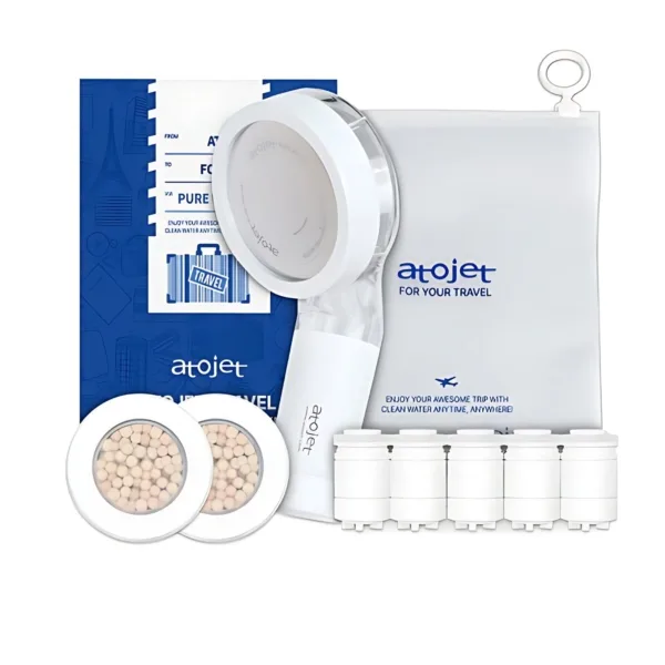 atojet Travel Mini Filter Shower Head+2Head Filters+5Body Filters+Pouch Set