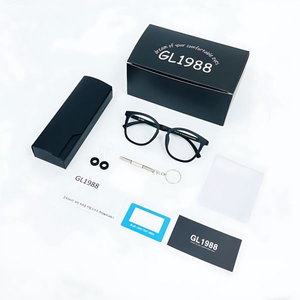 GL1988 Blue Light Blocking TR 10g Glasses, Made by Opticians, for Eye Protection Without Prescription