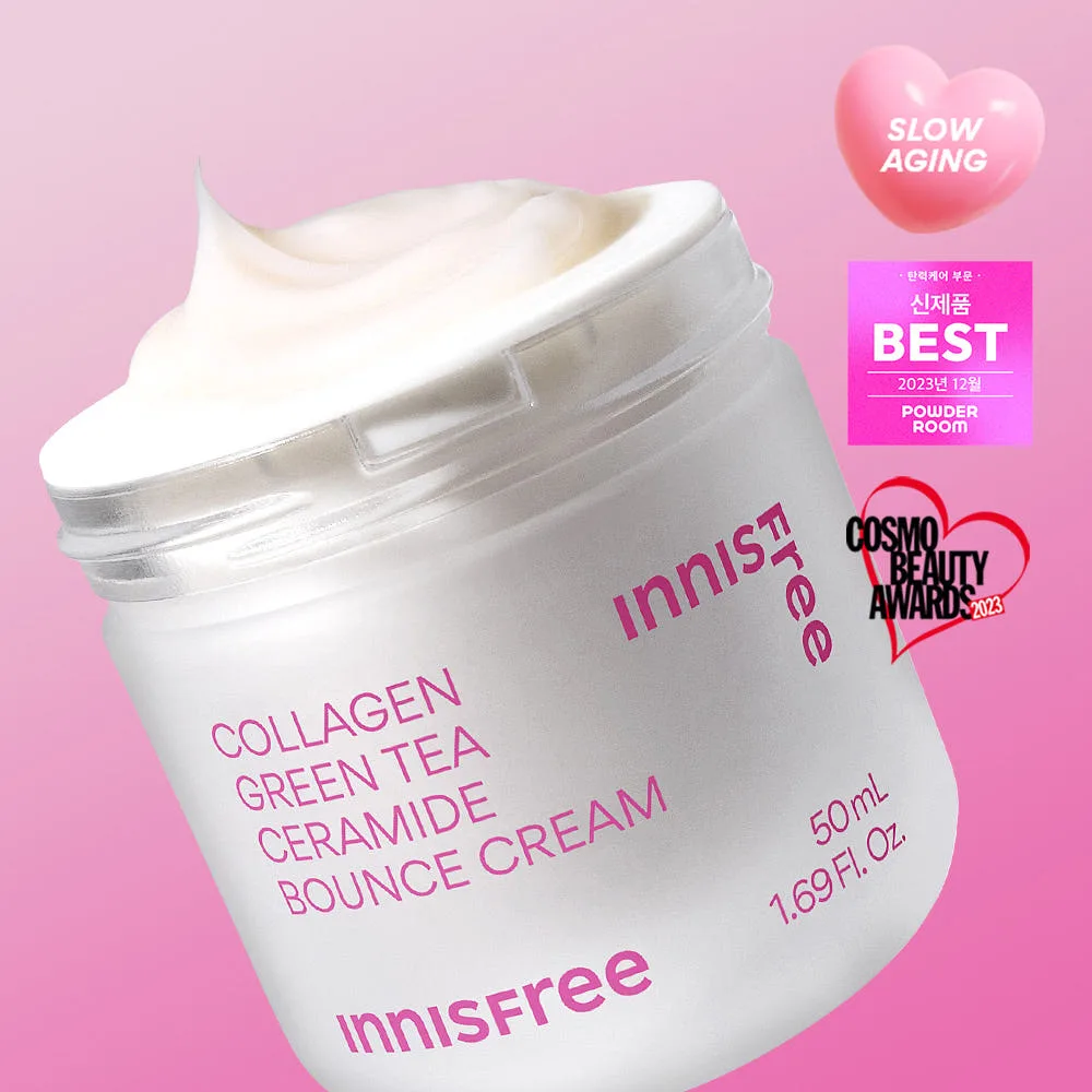 innisfree Collagen Green Tea Ceramide Bounce Cream 50ml - Image 2