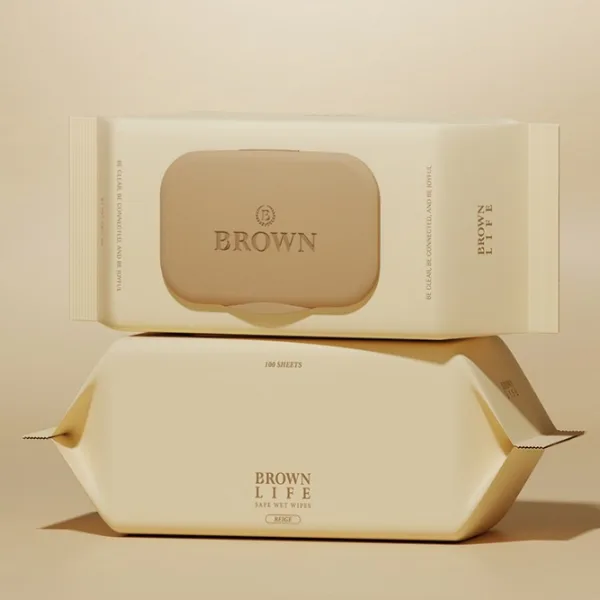 BROWN LIFE Beige Embossed Baby Wipes 100sheets 264g*5packs