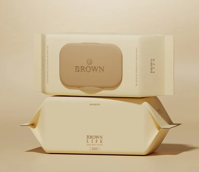 BROWN LIFE Beige Embossed Baby Wipes 100sheets 264g*5packs