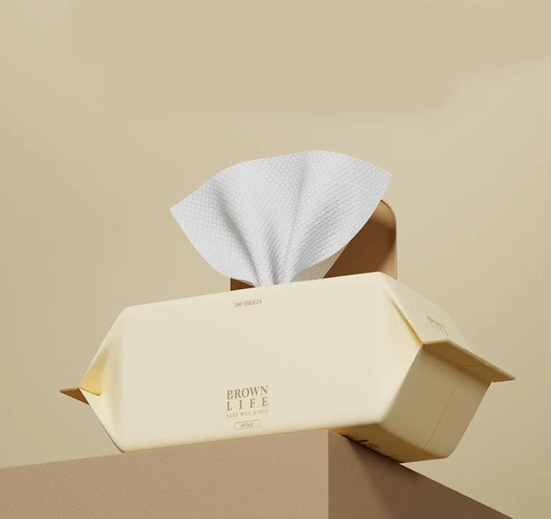 BROWN LIFE Beige Embossed Baby Wipes 100sheets 264g*5packs - Image 3