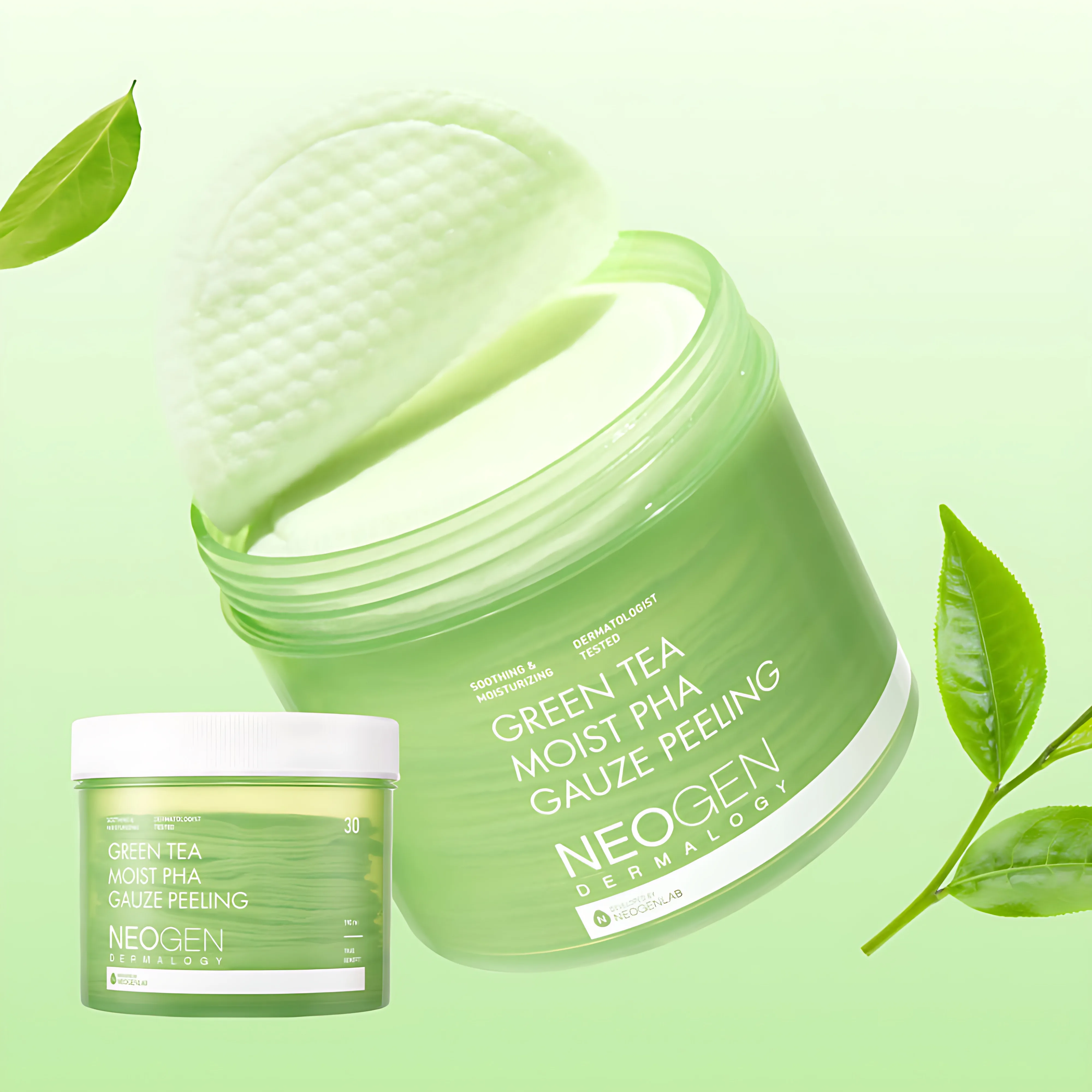 NEOGEN Green Tea Moist PHA Gauze Peeling Pads 190ml 30 sheets