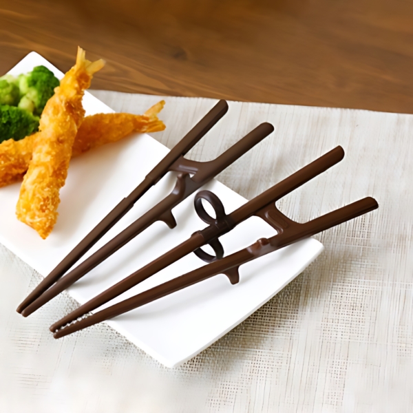 Edison Adult Correction Chopsticks Right Hand Brown 2pcs