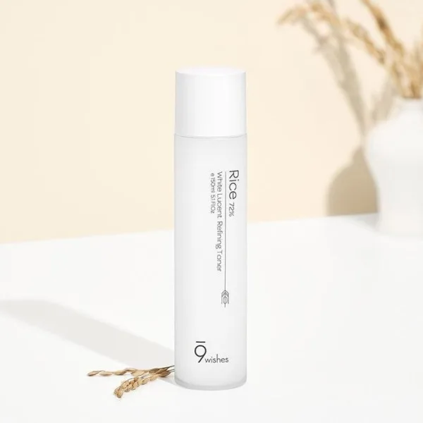 9wishes Rice 72% White Lucent Refining Toner 150ml - EmpressKorea
