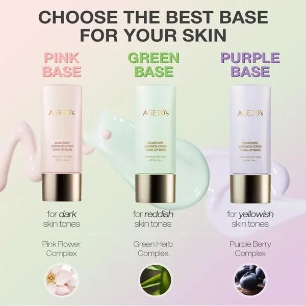 AGE20's Signature Essence Cover Tone-Up Base (3 Colors) 40ml - EmpressKorea