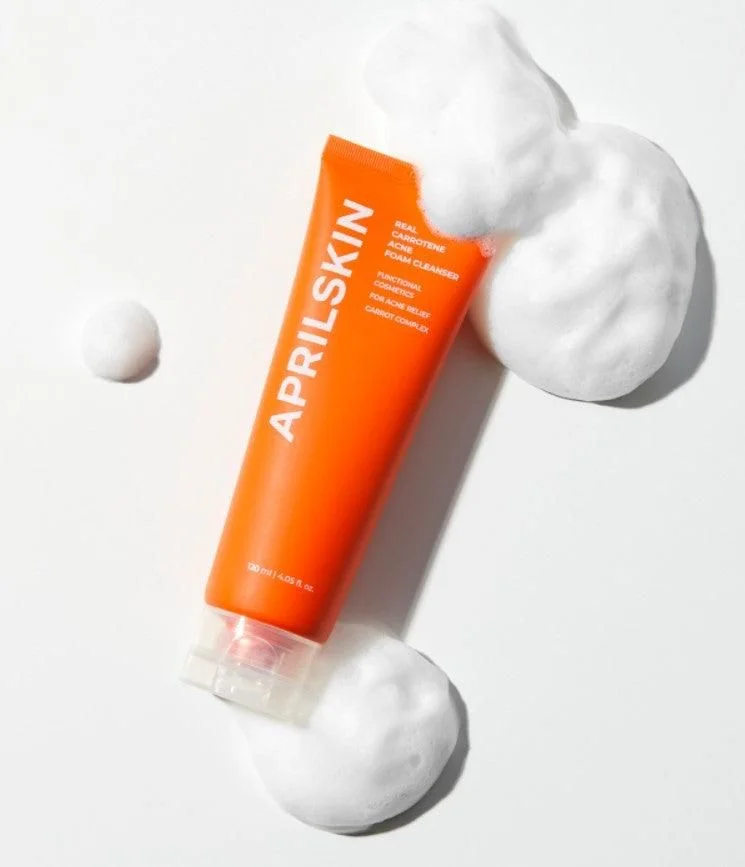 APRILSKIN Real Carrotene Acne Foam Cleanser 120ml - EmpressKorea