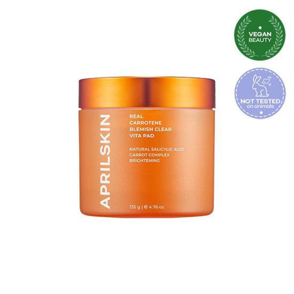 APRILSKIN Real Carrotene Blemish Clear Vita Pad 135g 60EA - EmpressKorea