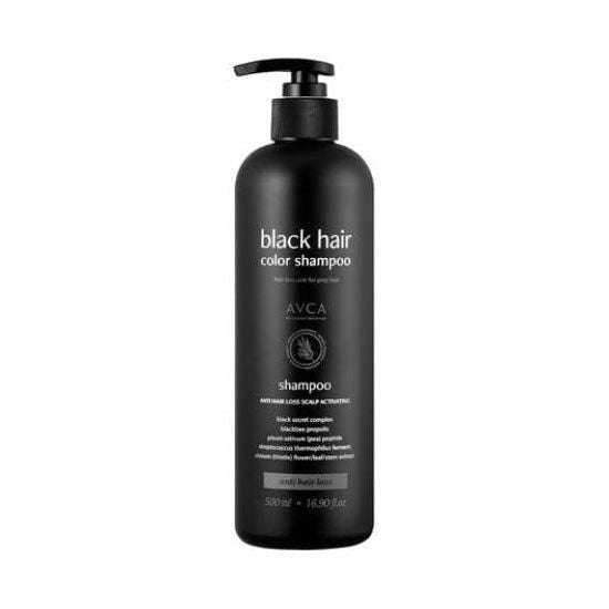 AVCA Black Hair Color Shampoo Anti-Hair Loss Scalp Activating 500ml - EmpressKorea
