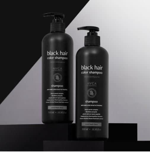 AVCA Black Hair Color Shampoo Anti-Hair Loss Scalp Activating 500ml - EmpressKorea