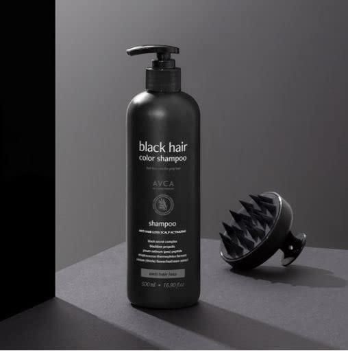 AVCA Black Hair Color Shampoo Anti-Hair Loss Scalp Activating 500ml - EmpressKorea