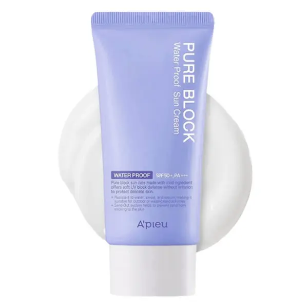 A'PIEU Pure Block Natural Waterproof Sun Cream SPF 50+ PA+++ 50ml - EmpressKorea