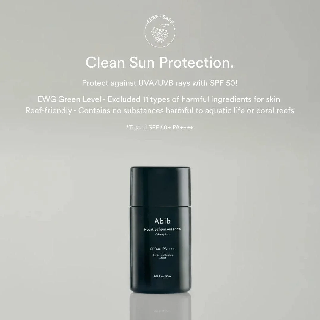 Abib Heartleaf Sun Essence Calming Drop SPF 50+ PA++++ 50ml - EmpressKorea