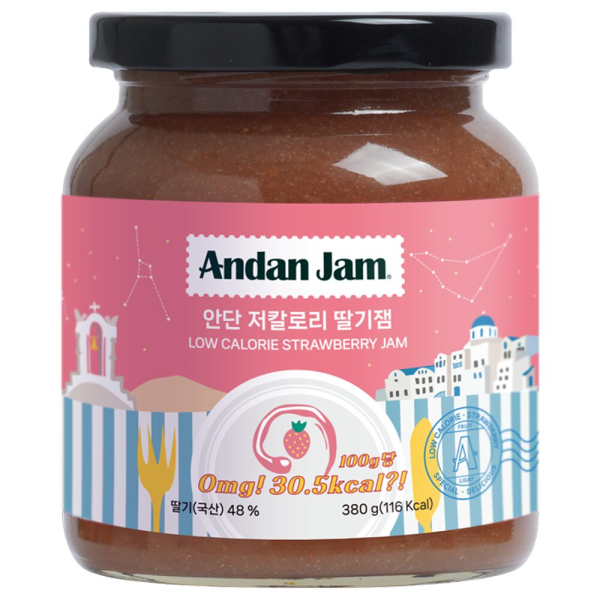 Andan Jam low-calorie strawberry jam, 380g - EmpressKorea