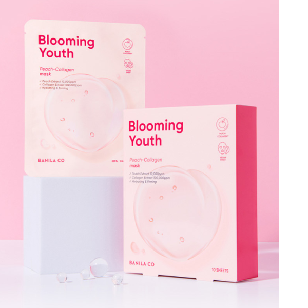 BANILA CO Blooming Youth Peach Collagen Mask Sheet 20ml*10 sheets - EmpressKorea