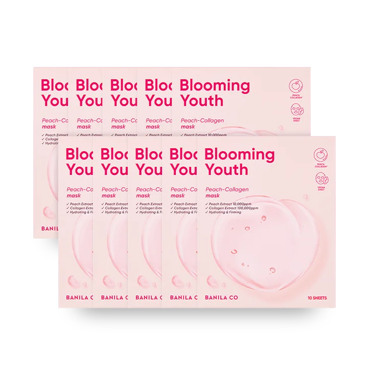 BANILA CO Blooming Youth Peach Collagen Mask Sheet 20ml*10 sheets - EmpressKorea
