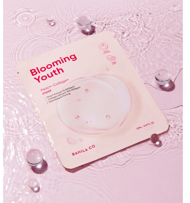 BANILA CO Blooming Youth Peach Collagen Mask Sheet 20ml*10 sheets - EmpressKorea
