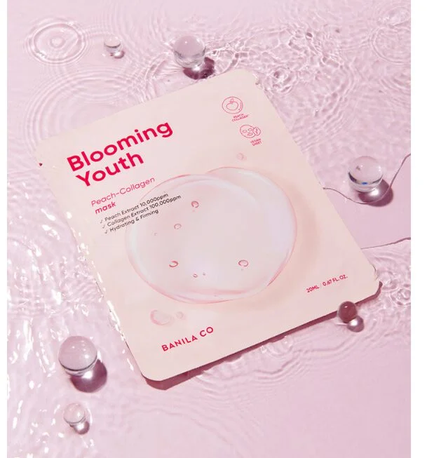 BANILA CO Blooming Youth Peach Collagen Mask Sheet 20ml*10 sheets - EmpressKorea
