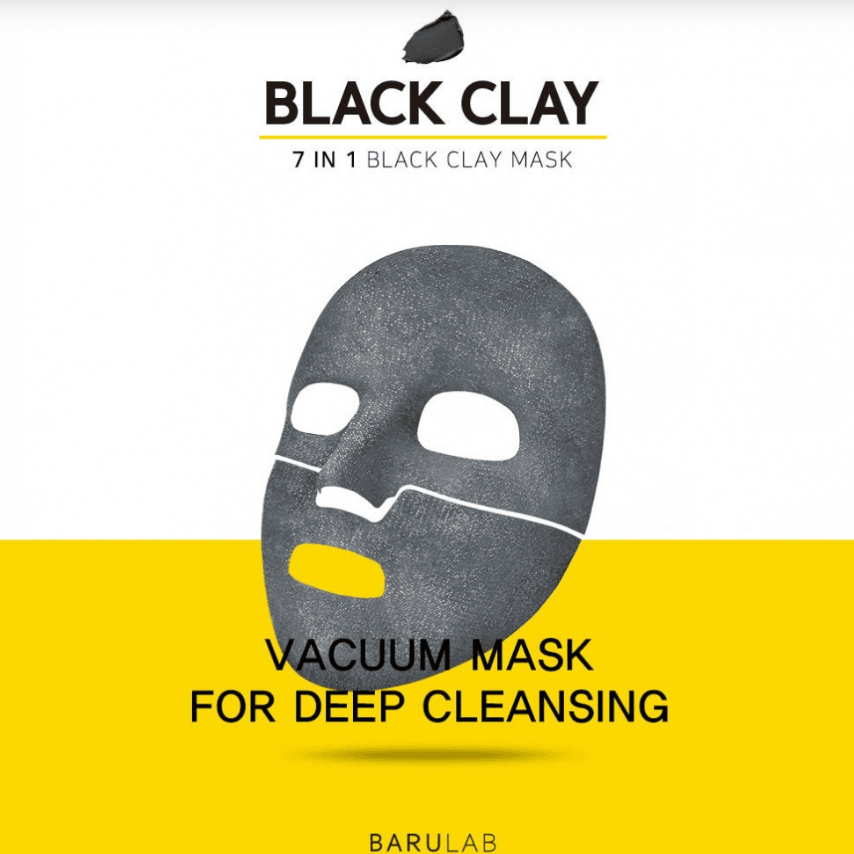 BARULAB 7 in 1 Total Solution Black Clay Mask 5EA - EmpressKorea