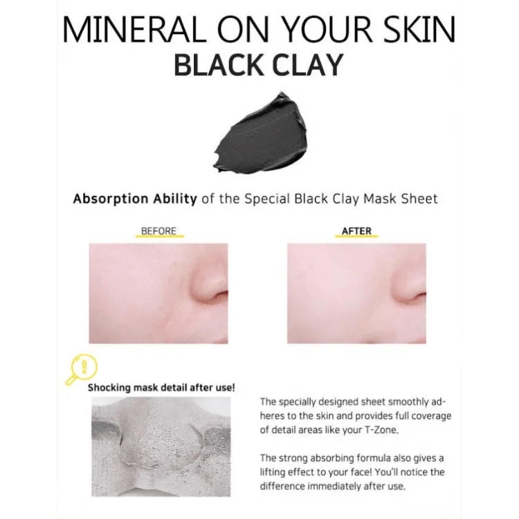 BARULAB 7 in 1 Total Solution Black Clay Mask 5EA - EmpressKorea