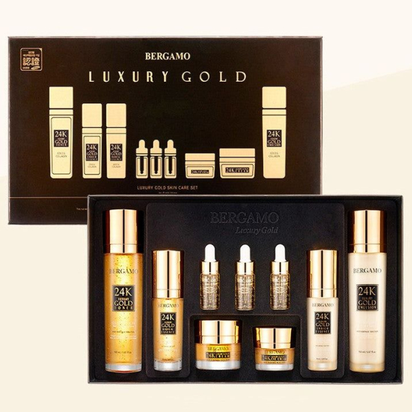 BERTAMO Real 24K Gold 9-piece Basic Cosmetics Set Gold Collagen - EmpressKorea