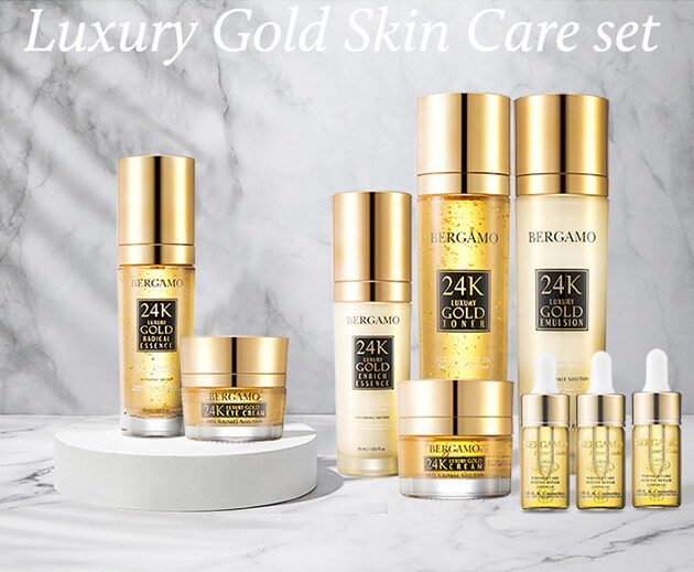BERTAMO Real 24K Gold 9-piece Basic Cosmetics Set Gold Collagen - EmpressKorea