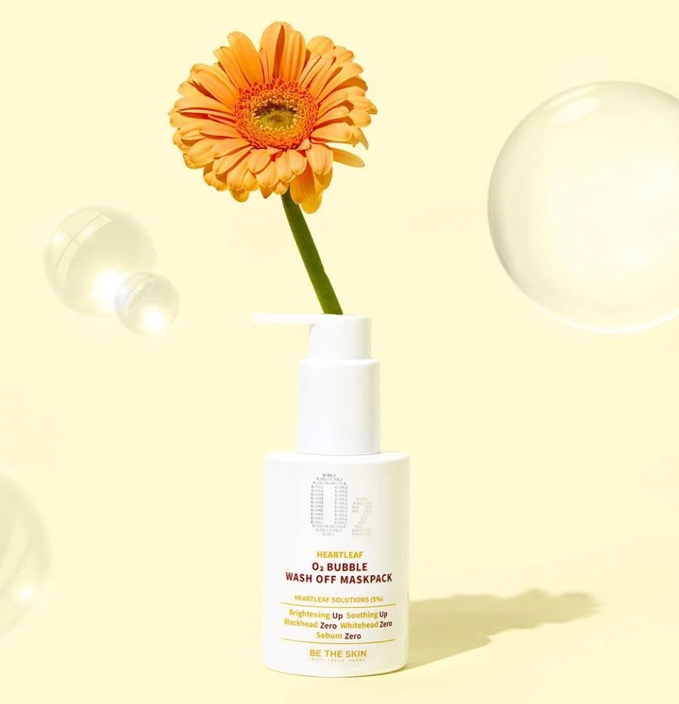 BE THE SKIN Heartleaf O2 Bubble Wash Off Mask Pack 120g - EmpressKorea